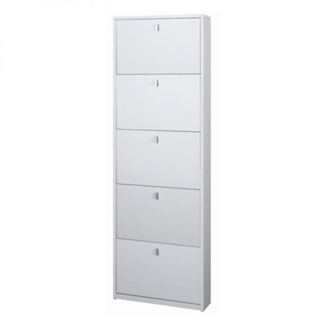Scarpiera 5 Ante 63L x 18P x h190 – Finitura Bianco Fiammato – Sarmog