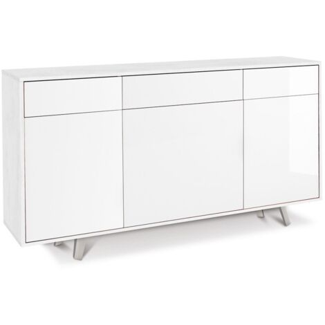 Madia tre ante tre cassetti Bianco Ossido Lucido 164x41x h92 cm (1/5)