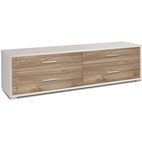 Mobile 4 Cassetti 179L x 47P x h50 – Finitura Bianco Opaco e Legno Noce – Sarmog (1/2)