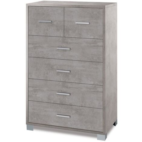 Settimino Como 70 Grigio 6 Cassetti Cassettiera Camera da Letto Settimino Como