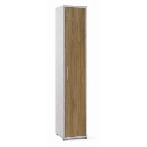 Colonna 1 Anta 39L x 41P x h199 – Finitura Bianco Opaco e Finitura Legno Noce – Sarmog (1/3)