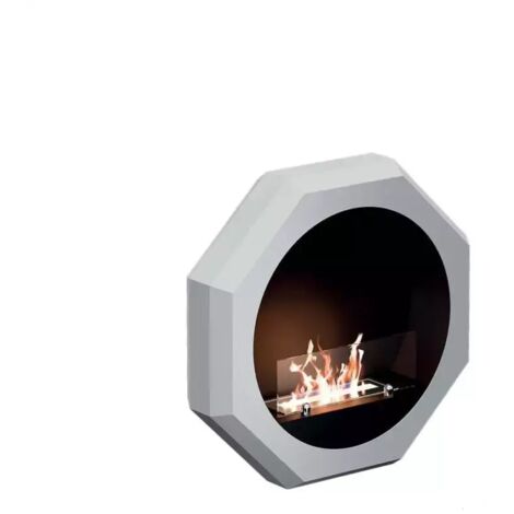 Caminetto a Bioetanolo da Parete Ottagonale Bianco 2Kw