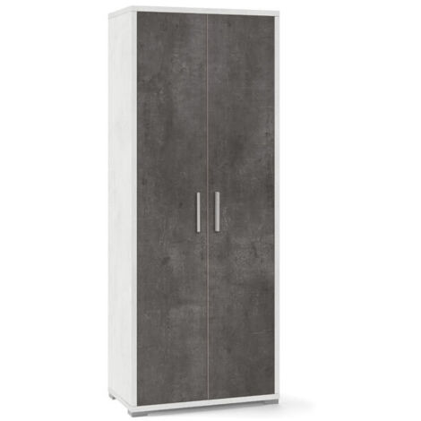 Mobile 2 Ante 71L x 41P x h182 – Finitura Bianco Opaco e Nero Opaco – Sarmog (1/2)