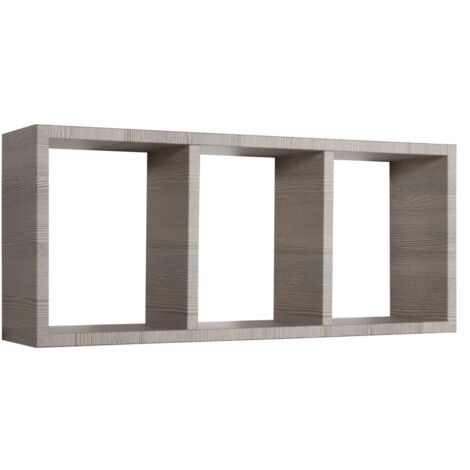 Mensola cubo 3 scomparti scaffale rovere soggiorno salotto camera moderno Tristano
