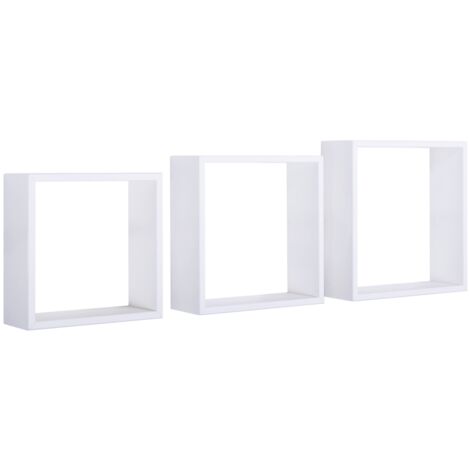 Set 3 cubi mensole parete bianco scaffale salotto soggiorno camera Incubo Slim (1/8)