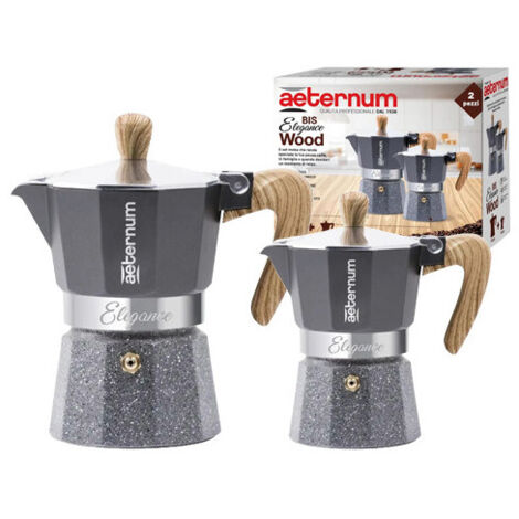 Set 2 caffettiere El.Wood 1 + 3 tazze fasce legno – Aeternum