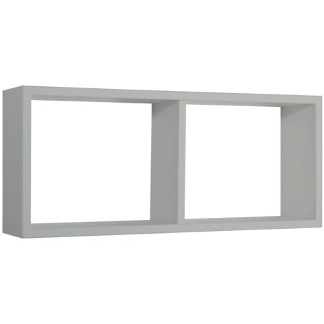 Mensola da parete scaffale 2 scomparti grigio salotto camera soggiorno moderno Morgana (1/5)