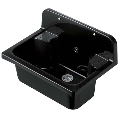 Pilozzo MAXI 55x37 con flangia a muro e griglia - Colore: NERO LUCIDO (1/2)