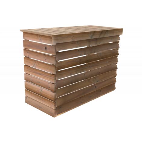 Copertura copri condizionatore in legno 132x58x98 cm – Legno termotrattato con lamelle fisse – Fissaggio a parete – CC1306VF Foresta
