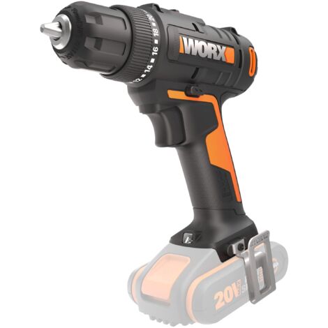 WORX WX100.9 Trapano avvitatore a batteria 20 V – Potente avvitatore a batteria per forare e avvitare – 20 + 1 livello di coppia fino a 30 Nm – Velocità variabile – Luce LED – Senza batteria e