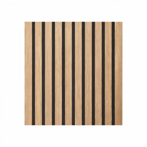 Pannello decorativo a listelli in legno doghe MDF e feltro PET Set 12 pz 60x60 Rivestimento murale fonoassorbente Rovere