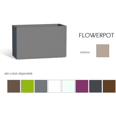 Vaso in resina rettangolare FLOWERPOT altezza cm. 50 Tortora