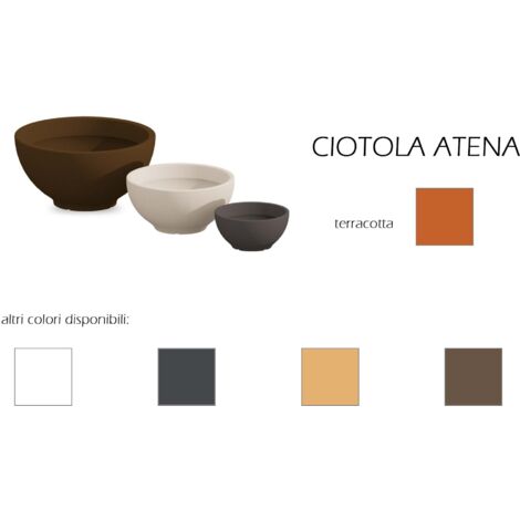 Ciotola in resina tonda ATENA altezza cm. 32 Terracotta