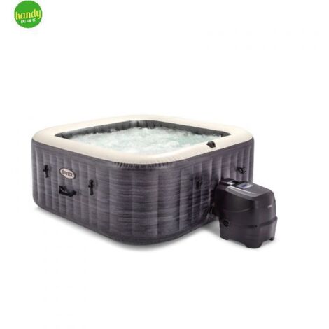 Spa gonfiabile idromassaggio quadrata 4 posti con WiFi e luce LED, 211x211x71 cm riscaldamento 40°C per esterno - Intex