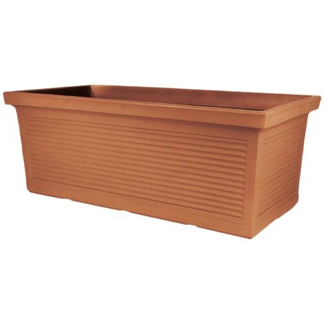 Fioriera in Polimero Monacis Millerighe Terracotta cm 80 (80X40X34h)