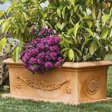 Fioriera in Polimero Monacis Festone Terracotta cm.80 (80X40X34h)