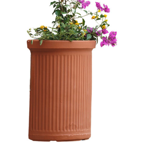 Vaso in Polimero Monacis Semicerchio Millerighe Terracotta cm 55 (41X24X50h) (1/3)