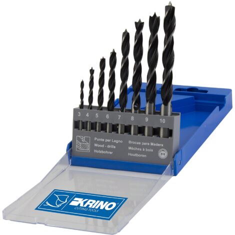 KRINO 5010202 Set 8 Pezzi Punte Legno WS 3÷10mm, Acciaio (1/2)
