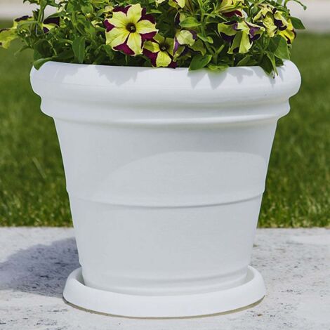 Vaso in Polimero Monacis Doppio Bordo Liscio Bianco Ø45 (45X36h)