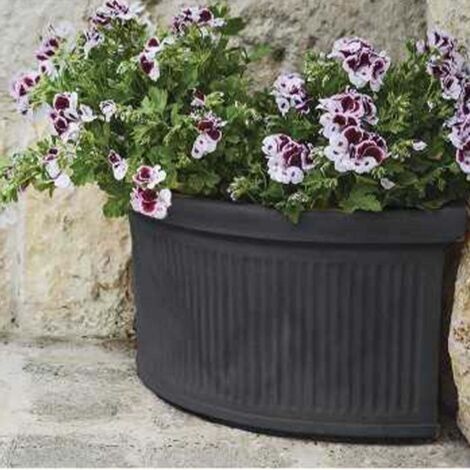 Vaso in Polimero Monacis Angolare Millerighe Antracite cm 50 (47X47X38h)