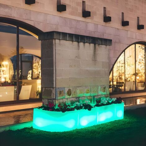Fioriera Angolare Flowerpot Luce Verde in Polimero Monacis - Cm 160X35X50 H