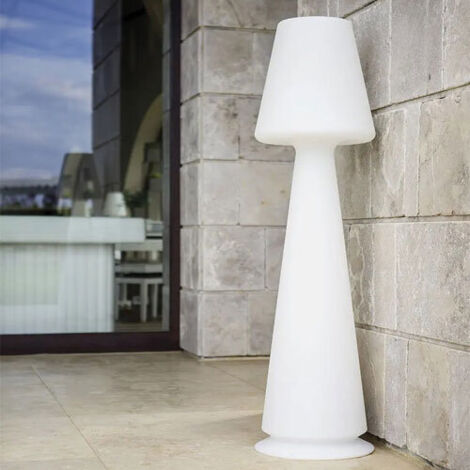 Lampada da terra design in polietilene bianco per