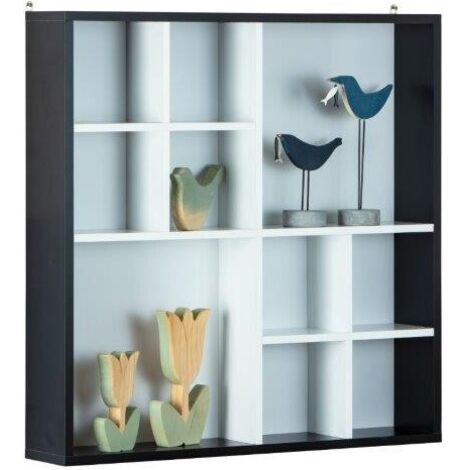Libreria Inter Link da parete in laminato nero/bianco dim.70x13x70 cm (1/5)