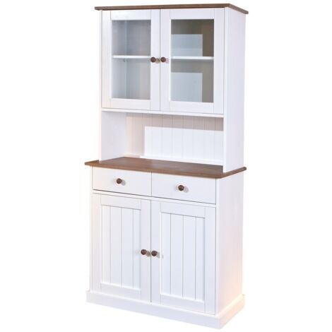 Credenza soggiorno westerland 4 ante + 2 cassetti – Pino massello verniciato bianco – Dimensioni 90x45x181h – Coordinabile con altri arredi – Inter Link (1/10)