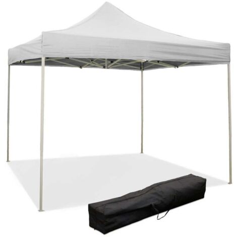 gazebo richiudibile pieghevole riviera in tessuto impermeabile e anti uv bianco 3x3 m