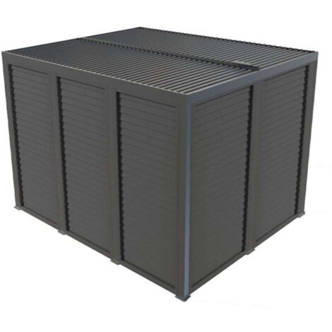 Pergola Bioclimatica 360X300cm h235cm in Alluminio con Frangivista Laterali Mobili su 1 Lato da 3,60m e su 1 Lato da 3,0m