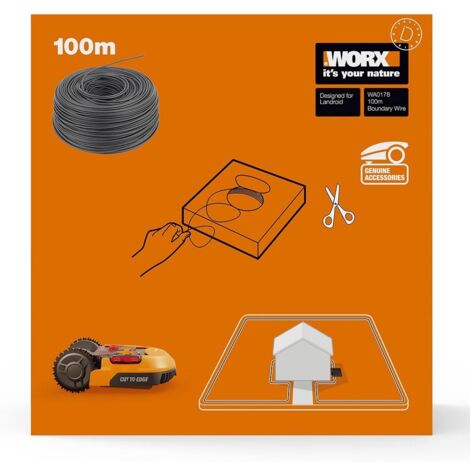 WORX WA0178 Filo perimetrale, lunghezza 100 mt. per Robot rasaerba Landroid,colore nero (1/4)