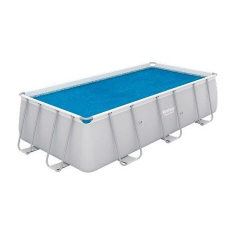 Bestway – Telo termico per piscina fuori terra rettangolare 404x201 cm – Mantiene calore e pulizia – Copertura solare Flowclear – Per piscine Power Steel (1/10)
