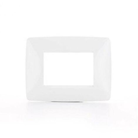 Placca Gewiss Chorus ONE 3 moduli bianco – Materiale tecnopolimero – Da applicare su supporto 16803 (1/7)