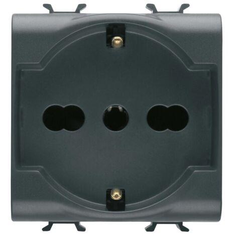 GW12204 Presa Chorus 2 Moduli Nero 2P+T 16A Bivalente P30-17 (1/3)