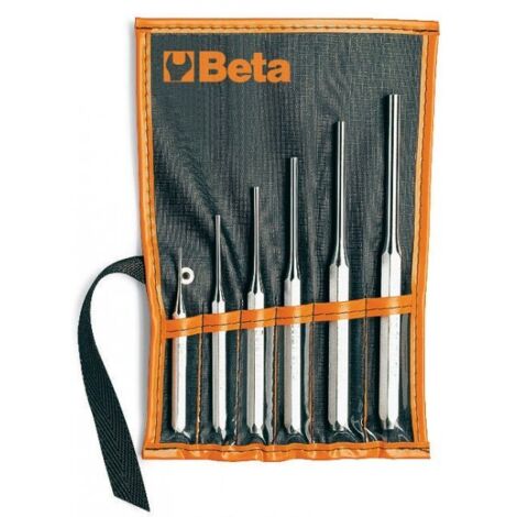 Set di 6 cacciagruppi Beta in acciaio cromato da 2 a 8 mm con custodia, modello 31/B6
