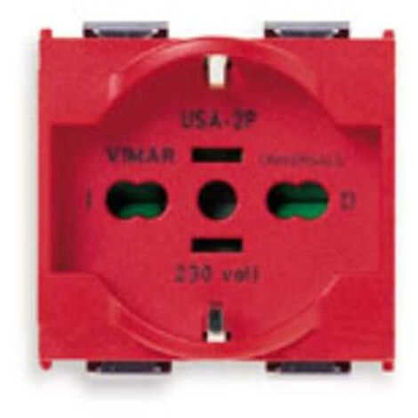 08410.R Presa 2P+T 16A Universale Rosso Serie 8000