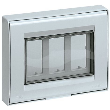 Placca stagna Vimar 3 moduli serie 8000S IP55 grigio 13731.Q (1/2)