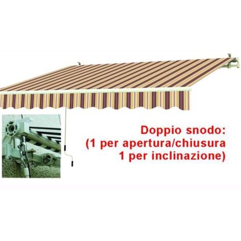 Tenda da sole avvolgibile a sbraccio bianco/rosso 395x250 cm – Alluminio con telo poliestere 280 gr/mq – Classe antivento II EN-13561 – Blinky (1/4)