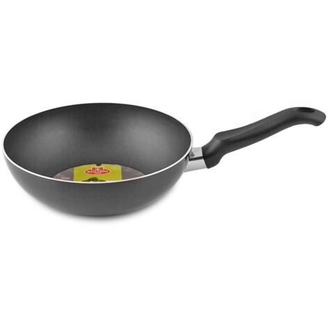 Pentola Wok Cucinotta Firenze con un manico Cm 24 nero
