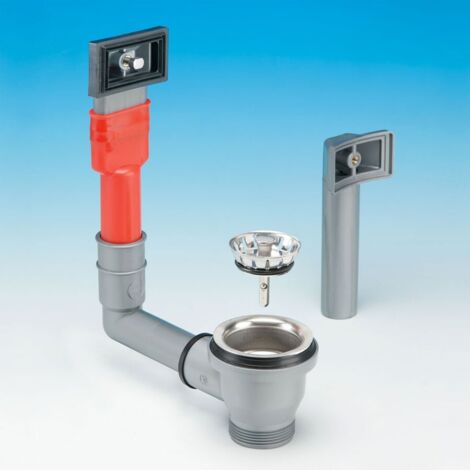 Scarico a cestello con troppopieno rettangolare, diametro 60mm
