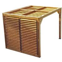 Pergola 3,13 x 2,34 m in Legno Trattato con Veneziane Mobili sul Tetto e su una Parete