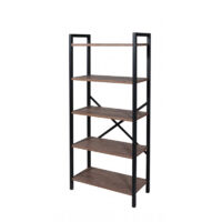 Libreria 5 Scaffali in Legno e Metallo 62L x 29,5P x 130H Sanitec