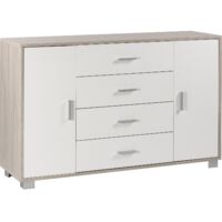 Madia due ante quattro cassetti Olmo Bianco 136x41x h86 cm
