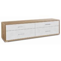 Mobile 4 Cassetti 179L x 47P x h50 – Finitura Legno Noce e Bianco Opaco – Sarmog