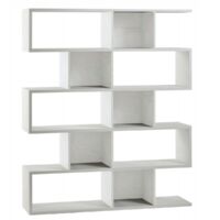 Libreria Modulare Bianco Geometrica Moderna Mensole Scaffale Ufficio
