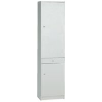 Colonna 2 Ante e 1 Cassetto 46L x 34P x h183 – Finitura Bianco Liscio – Sarmog