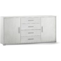 Madia due ante quattro cassetti Bianco Ossido 174x41x h84 cm