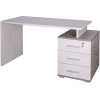Scrivania 3 Cassetti 154L x 55P x h76 – Finitura Cemento e Bianco Opaco – Sarmog