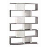 Libreria Modulare Geometrica Cemento Bianco Moderna Scaffale in Legno
