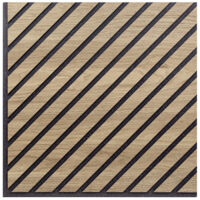 Set di Dieci Pannelli Decorativi Murali, Fonoassorbenti a Listelli Obliqui in Legno, Rovere Aurora, 55x55 p1,1 cm - Hoogapanel